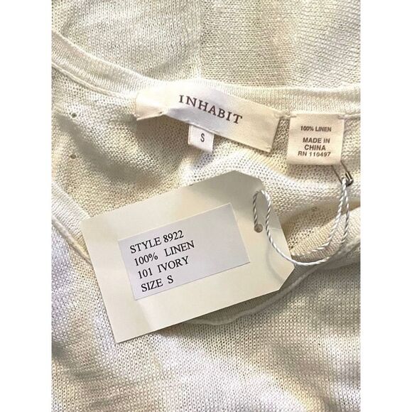 NEW INHABIT Women’s Small Cream Linen Tunic Tank Sweater - Picture 3 of 3